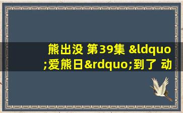 熊出没 第39集 “爱熊日”到了 动画大放映